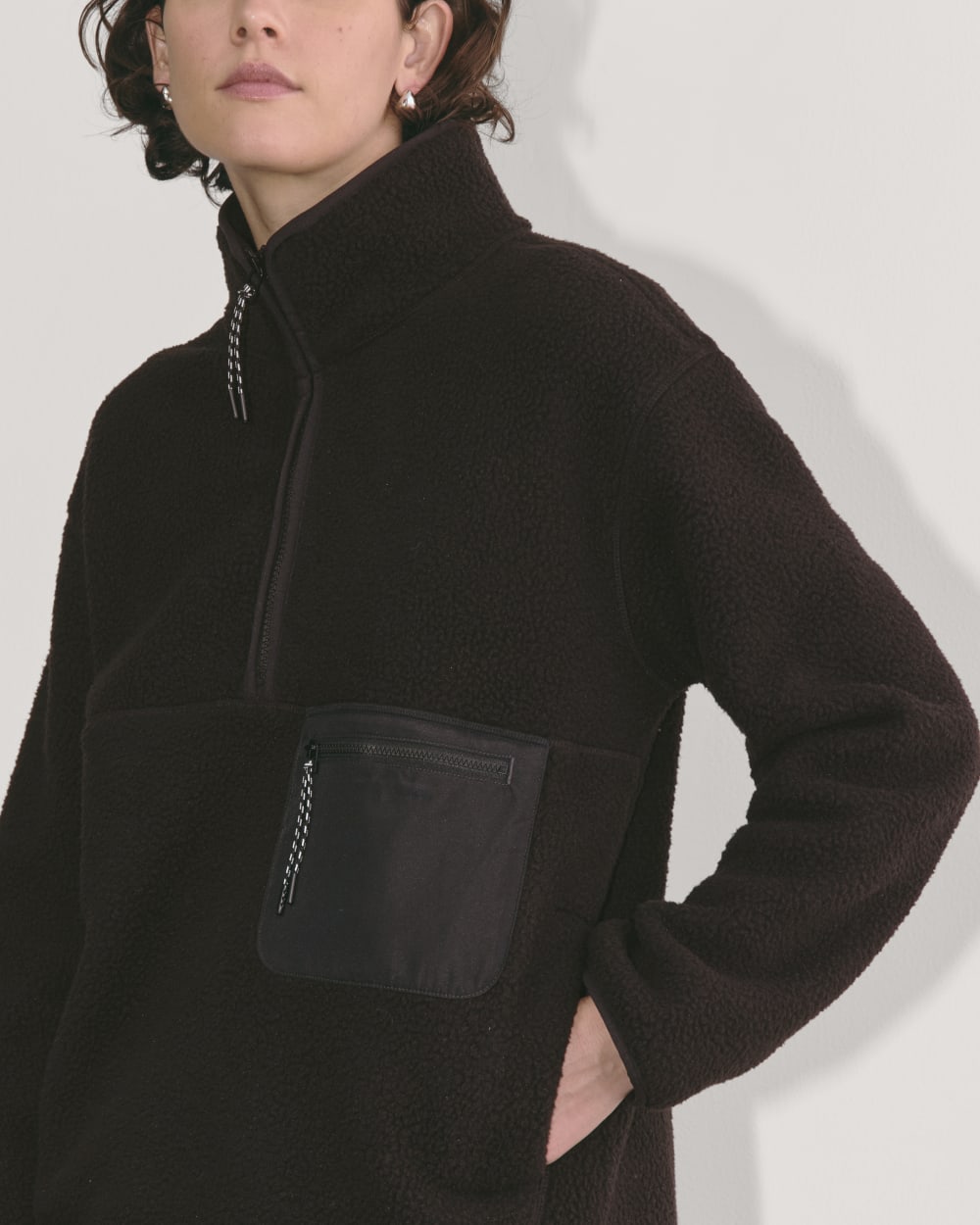 The ReNew Fleece Oversized Half-Zip | Black - Image 3