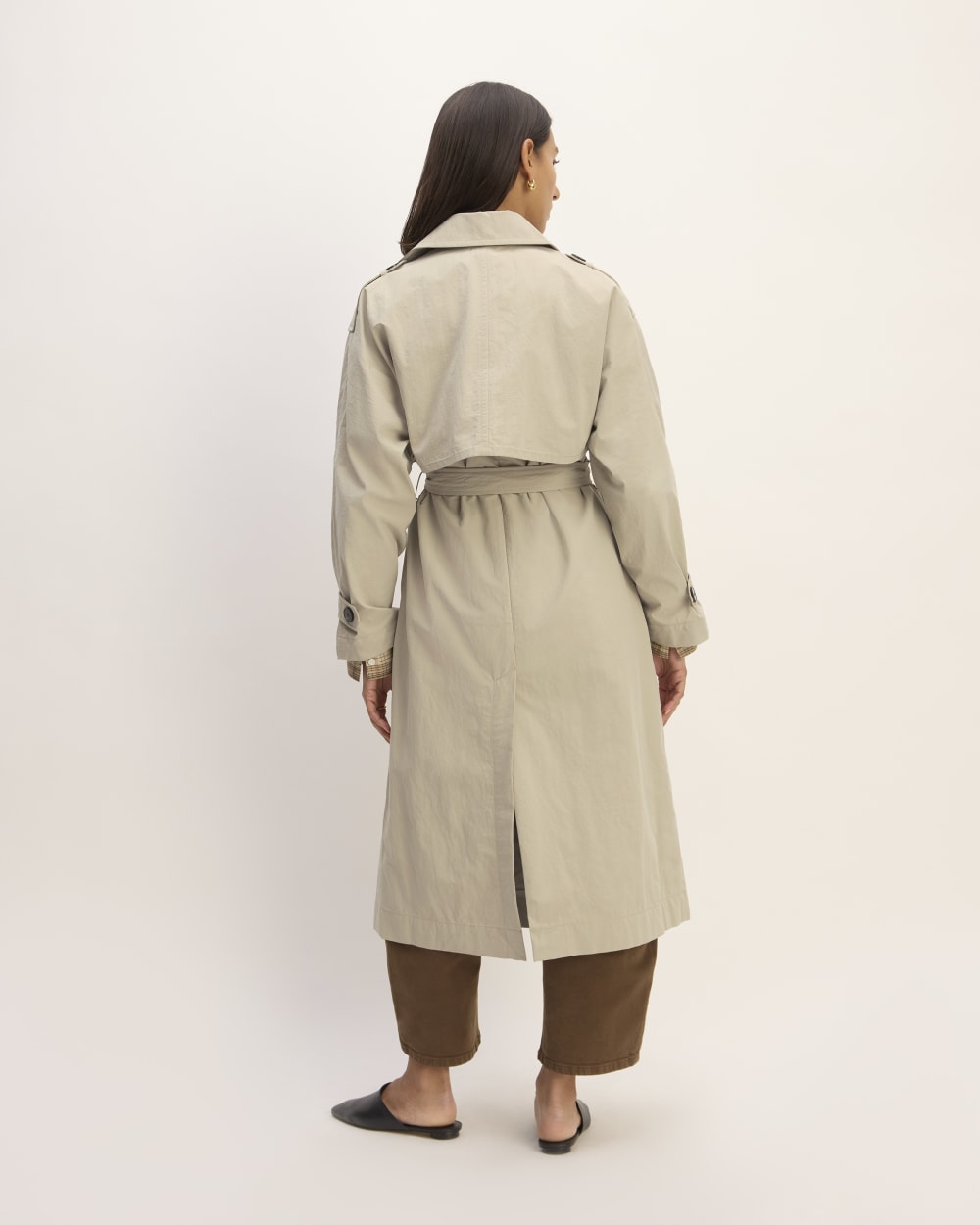The ReNew Long Trench Coat | Trench Coat Khaki - Image 6