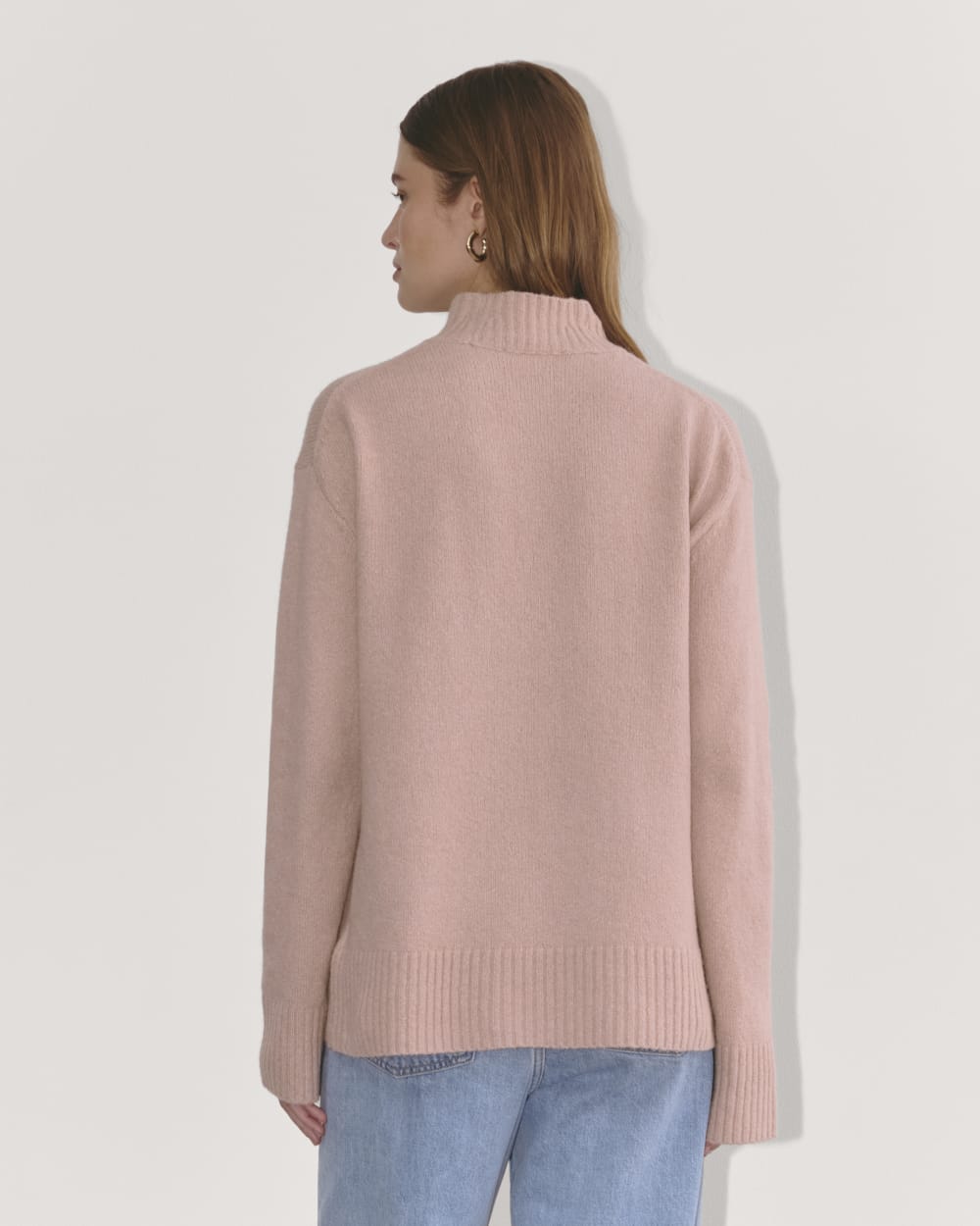 The Mockneck Sweater in Plush Cotton | Dusty Rose - Image 5