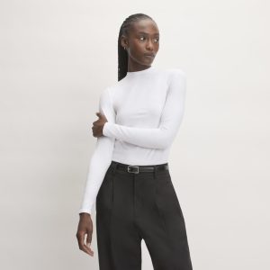 The Supima? Form Funnel Neck Tee | White