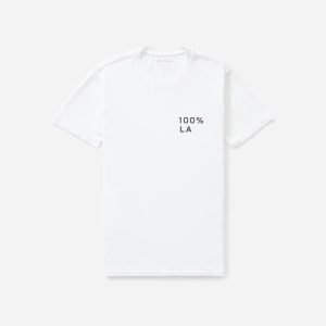 The 100% LA Cotton Box-Cut Tee | White / Black