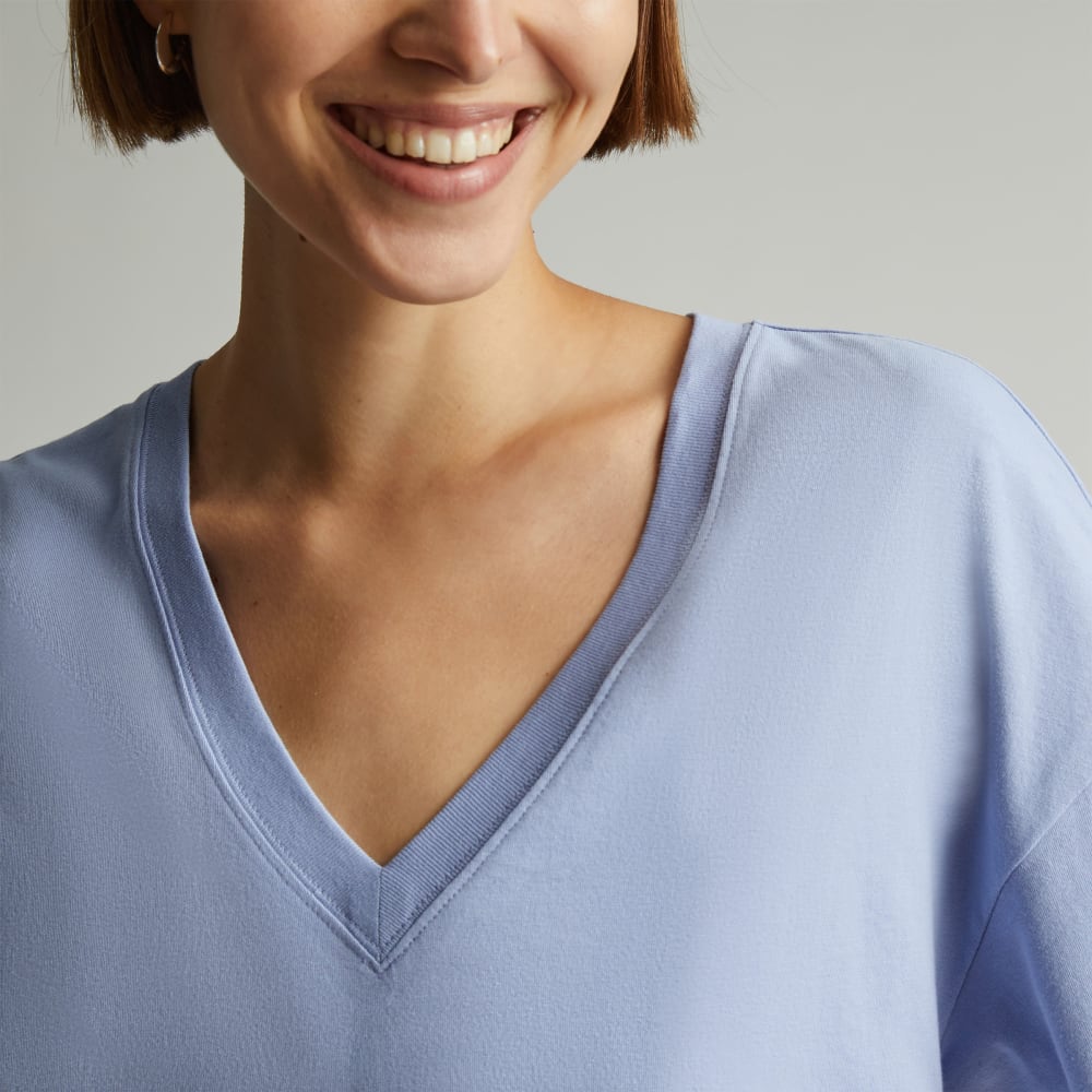The Organic Cotton Slouchy V-Neck | Periwinkle - Image 4