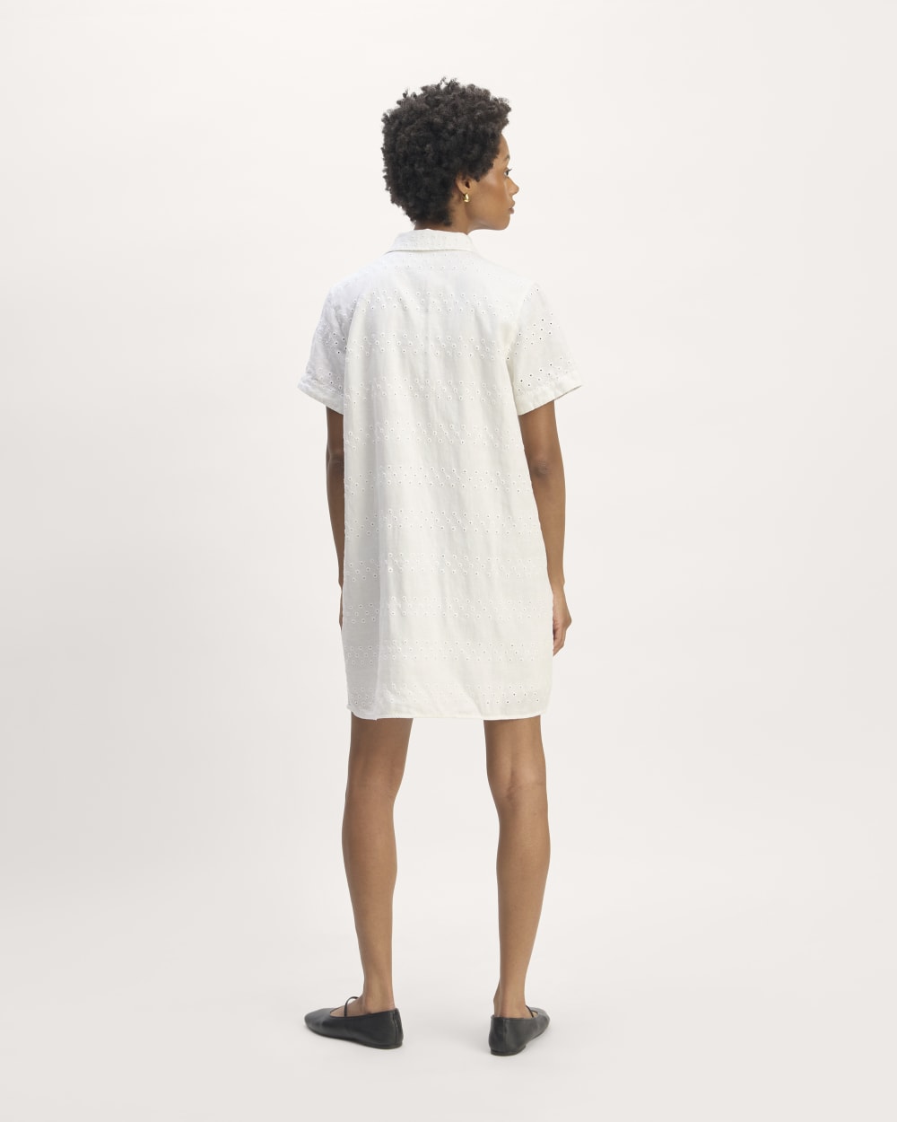 The Linen Eyelet Shirtdress | White Eyelet - Image 6