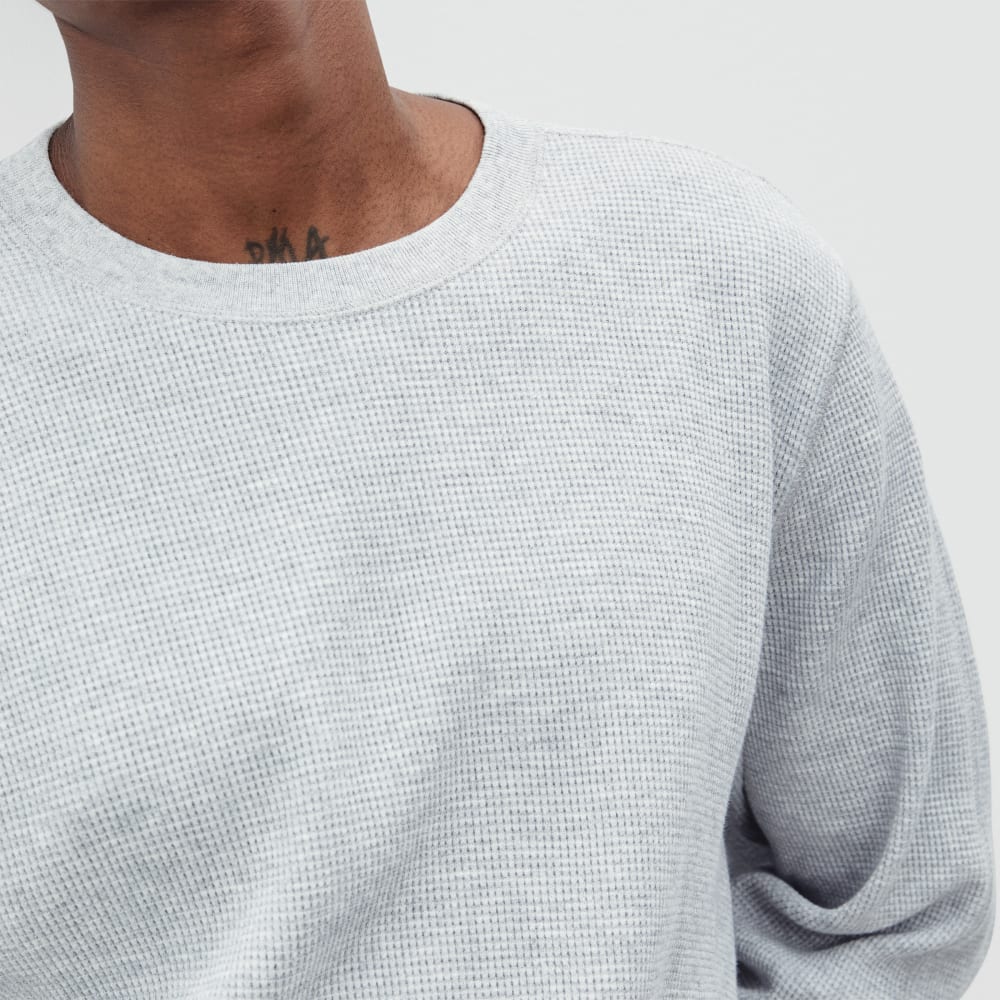 The Waffle Long-Sleeve Crew Tee | Heathered Light Grey - Image 6