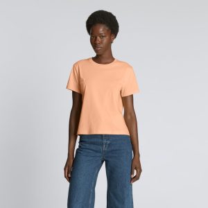 The Box-Cut Tee in Essential Cotton | Apricot | No Pocket