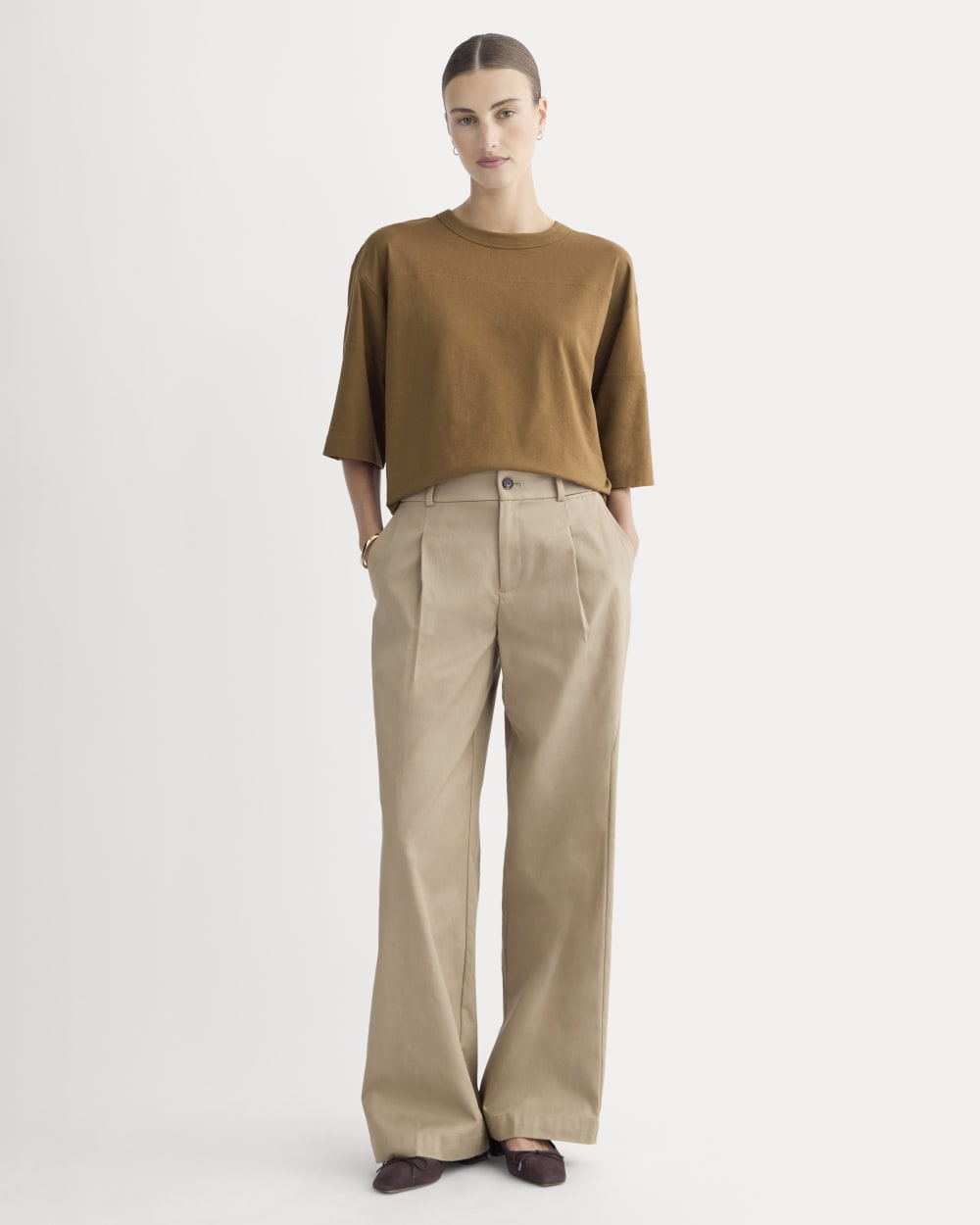 Oversized Varsity Tee in Essential Cotton | Toffee - Image 3