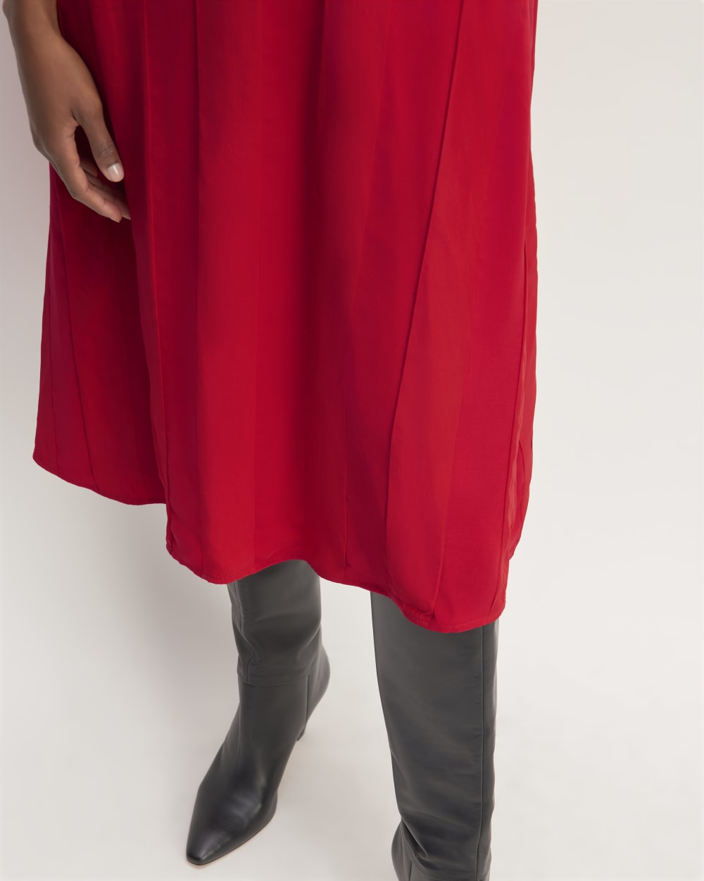 The City Stripe Ruched Dress | Haute Red - Image 5