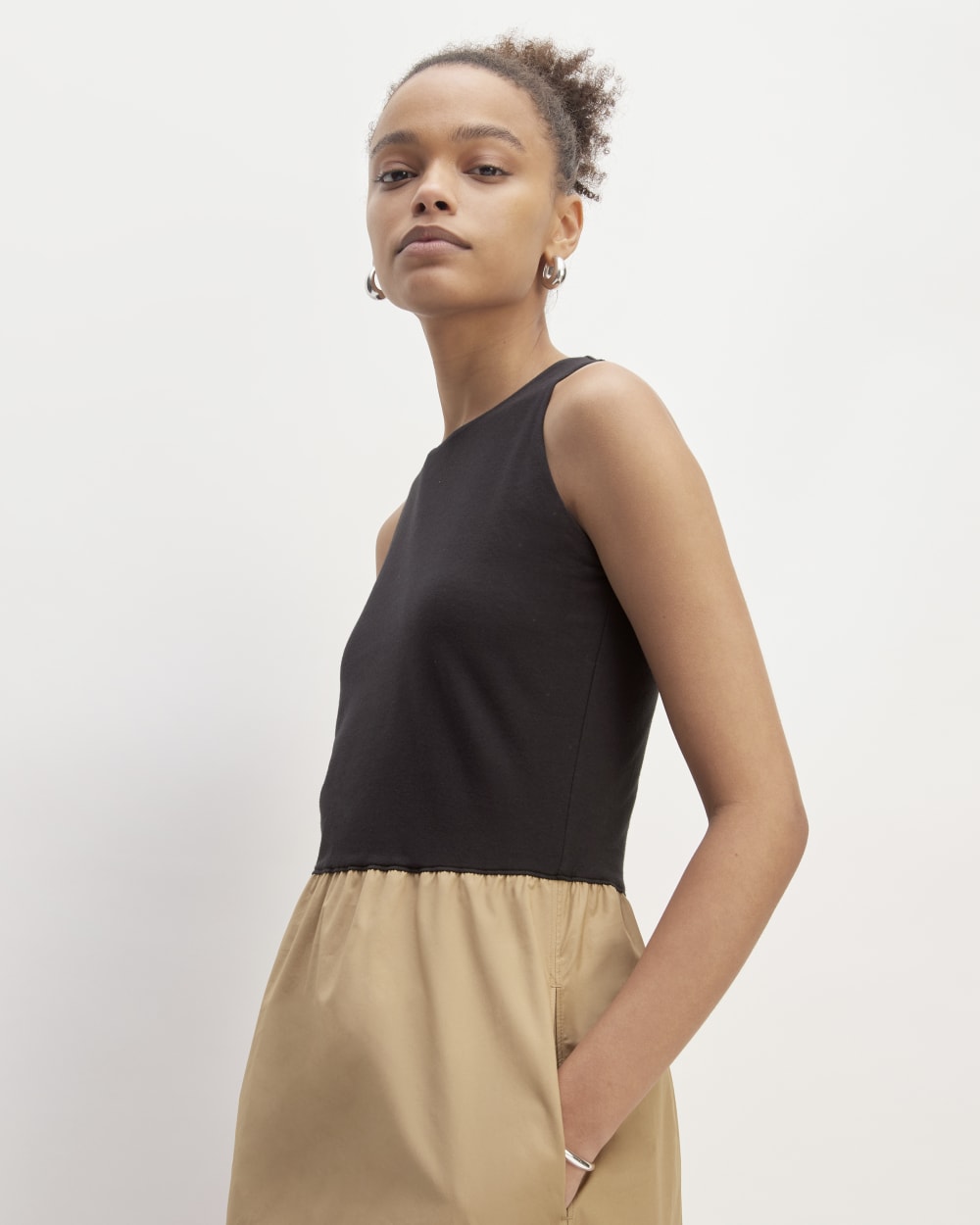 The Supima? High-Neck Riviera Dress | Black / Tiger's Eye - Image 3