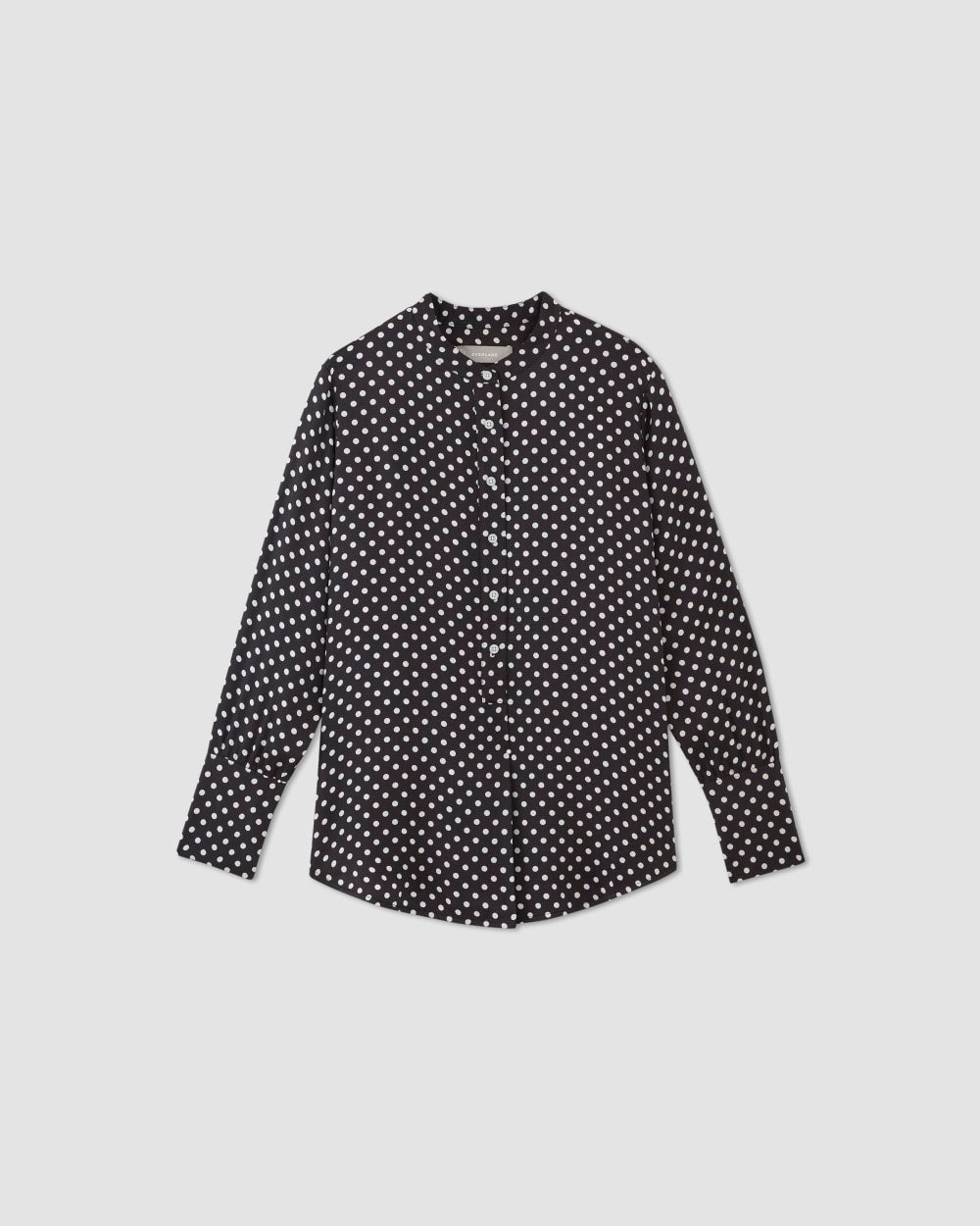 The Hammered Satin Popover Shirt | Black / Bone Polka Dot - Image 2