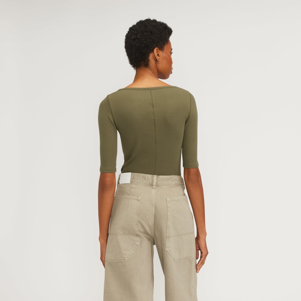 The Luxe Rib Scoop-Neck Tee | Kalamata - Image 3