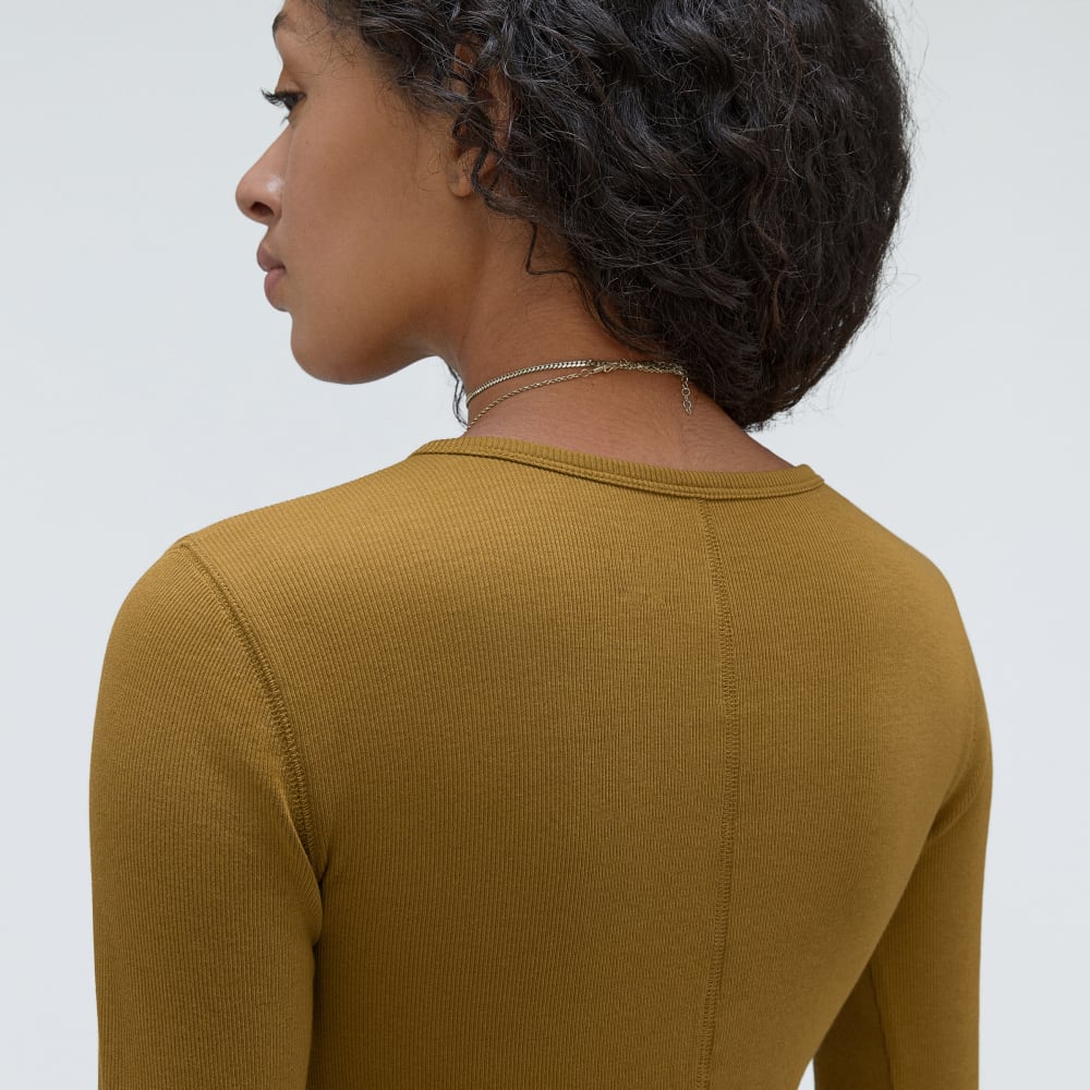 The Pima Micro-Rib Long-Sleeve Crew | Tapenade - Image 5