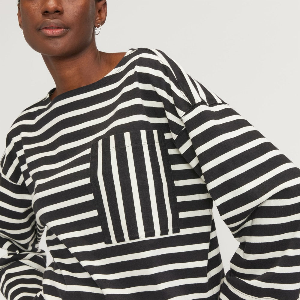 The Premium Weight Oversized Pocket Tee | Black / Canvas Tan - Image 5