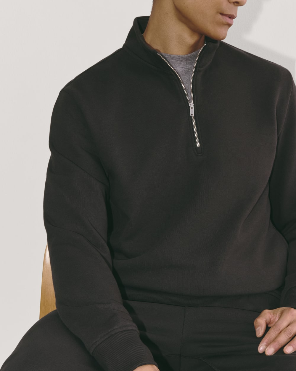 The Off-Duty Terry Quarter-Zip | Black - Image 4