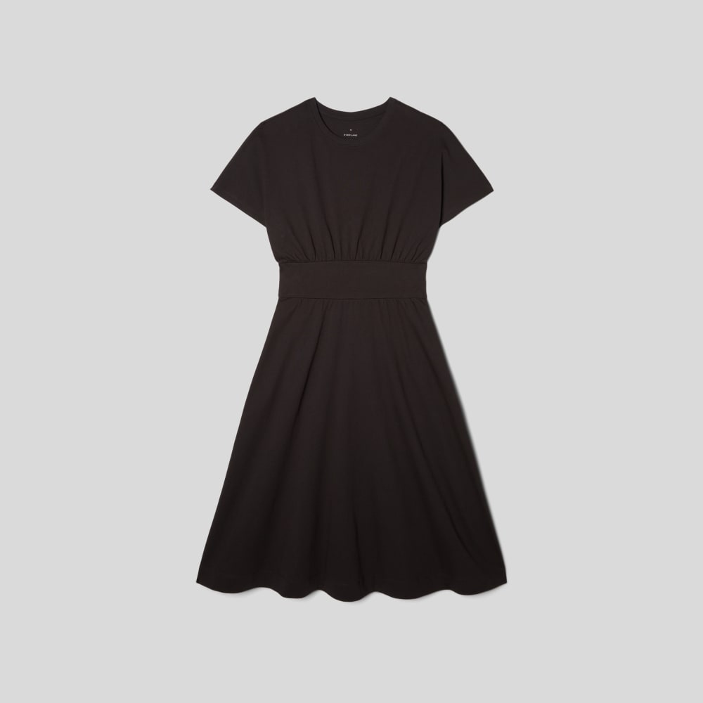The Organic Cotton Waisted Dress | Black - Image 2
