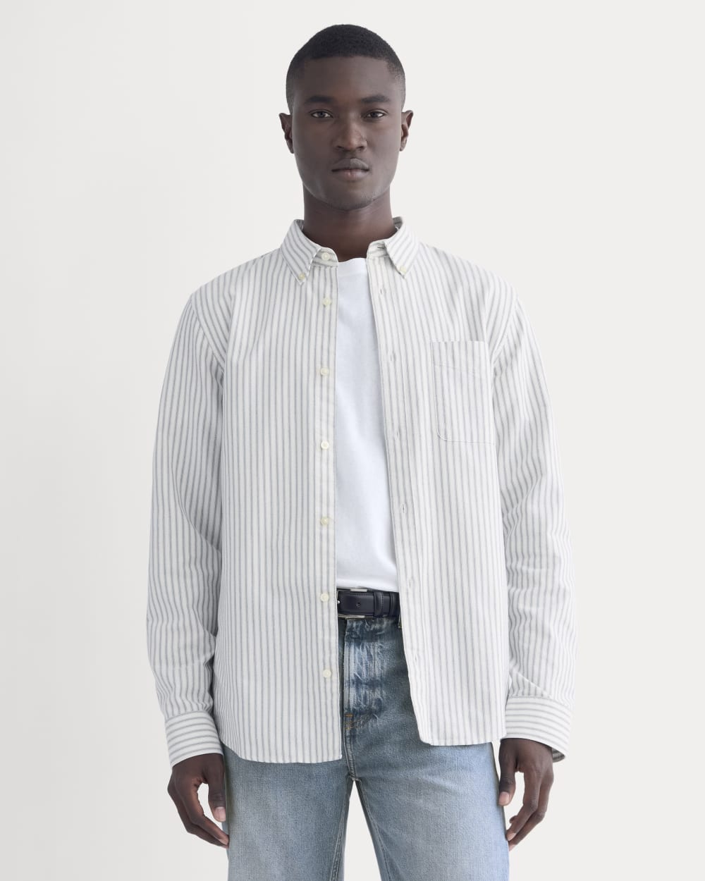 The Slim Oxford Shirt | Bone / Navy | Tall