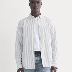 The Slim Oxford Shirt | Bone / Navy | Standard