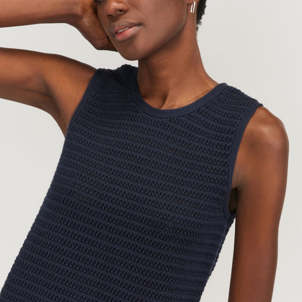 The Crochet Knit Cami | Navy - Image 4
