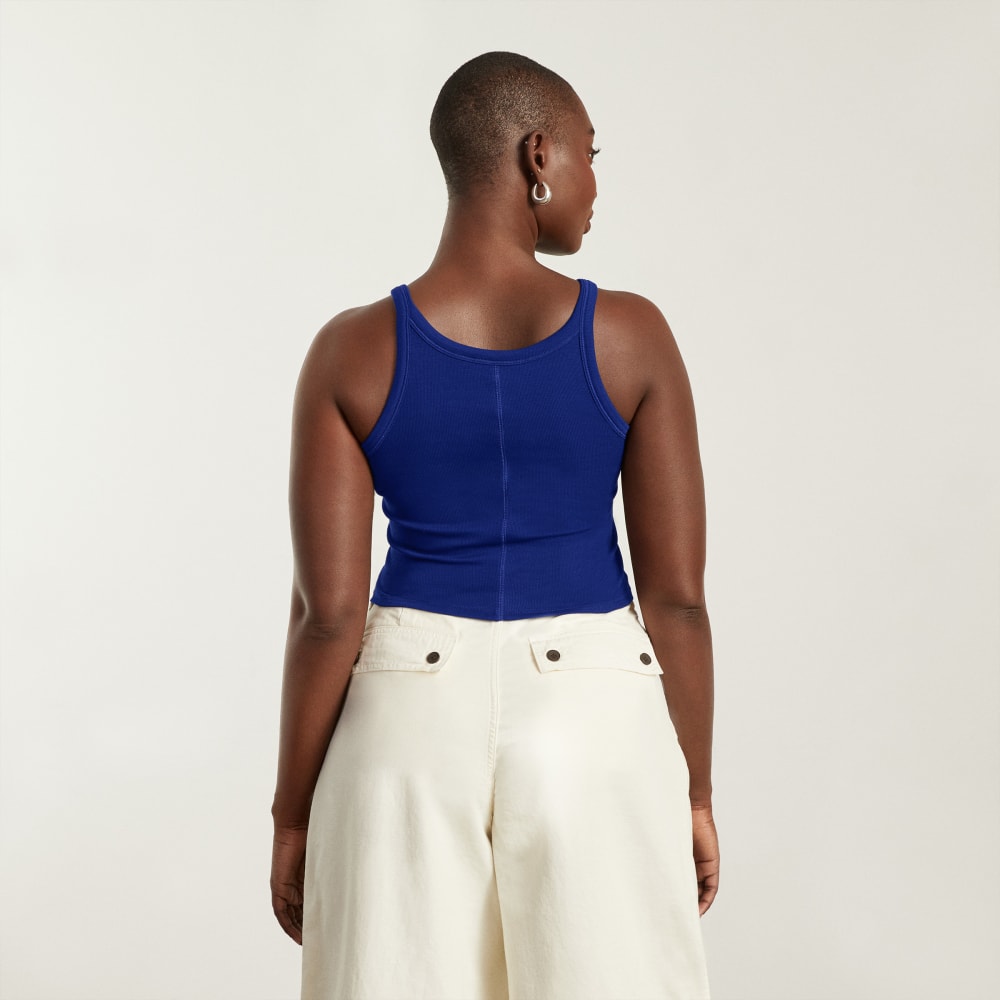 The Pima Micro-Rib Short Tank | Cobalt - Image 3