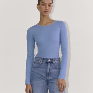 The Luxe Rib Long-Sleeve Crew | Bluebell