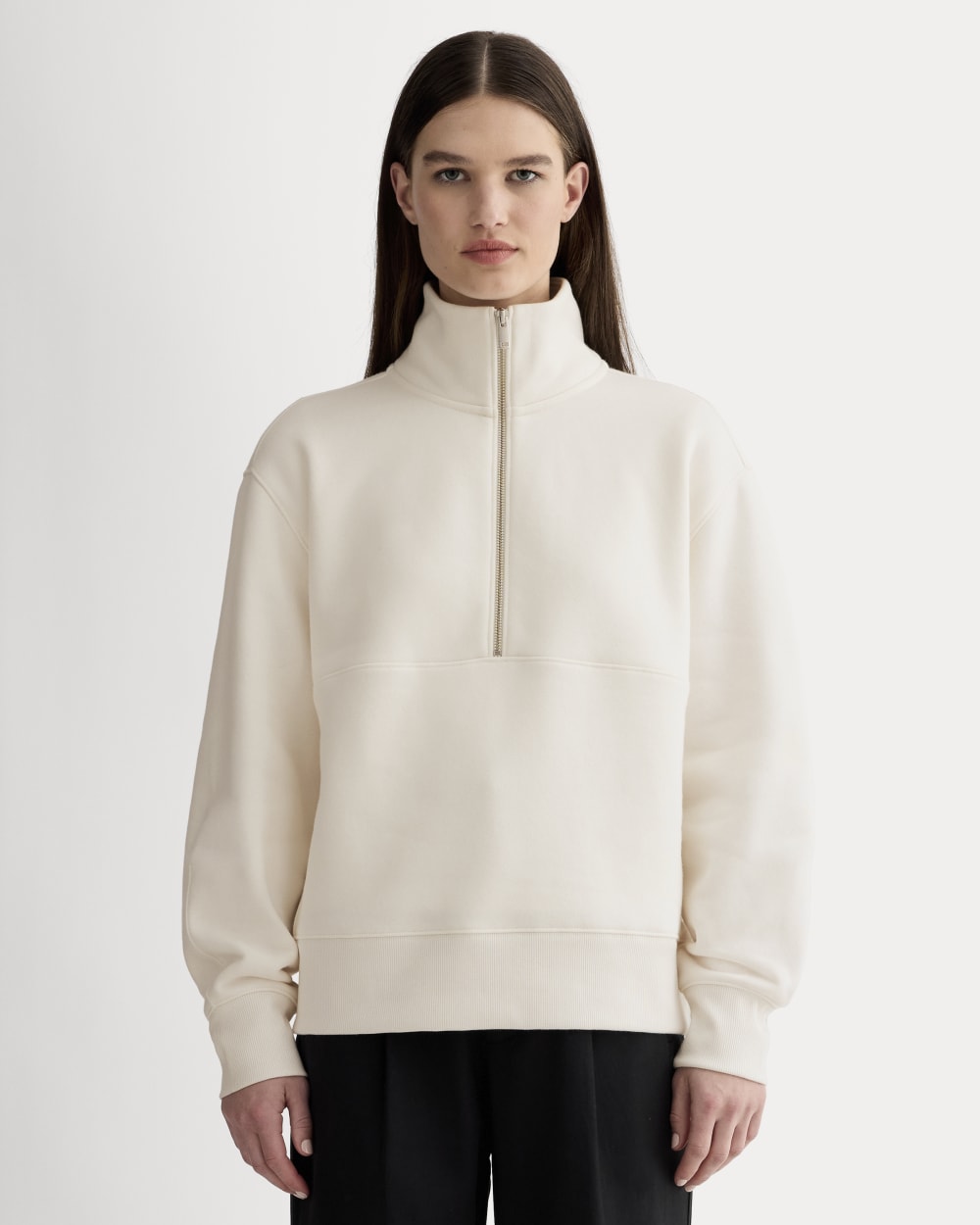 Luxe Fleece Half-Zip Sweatshirt | Bone