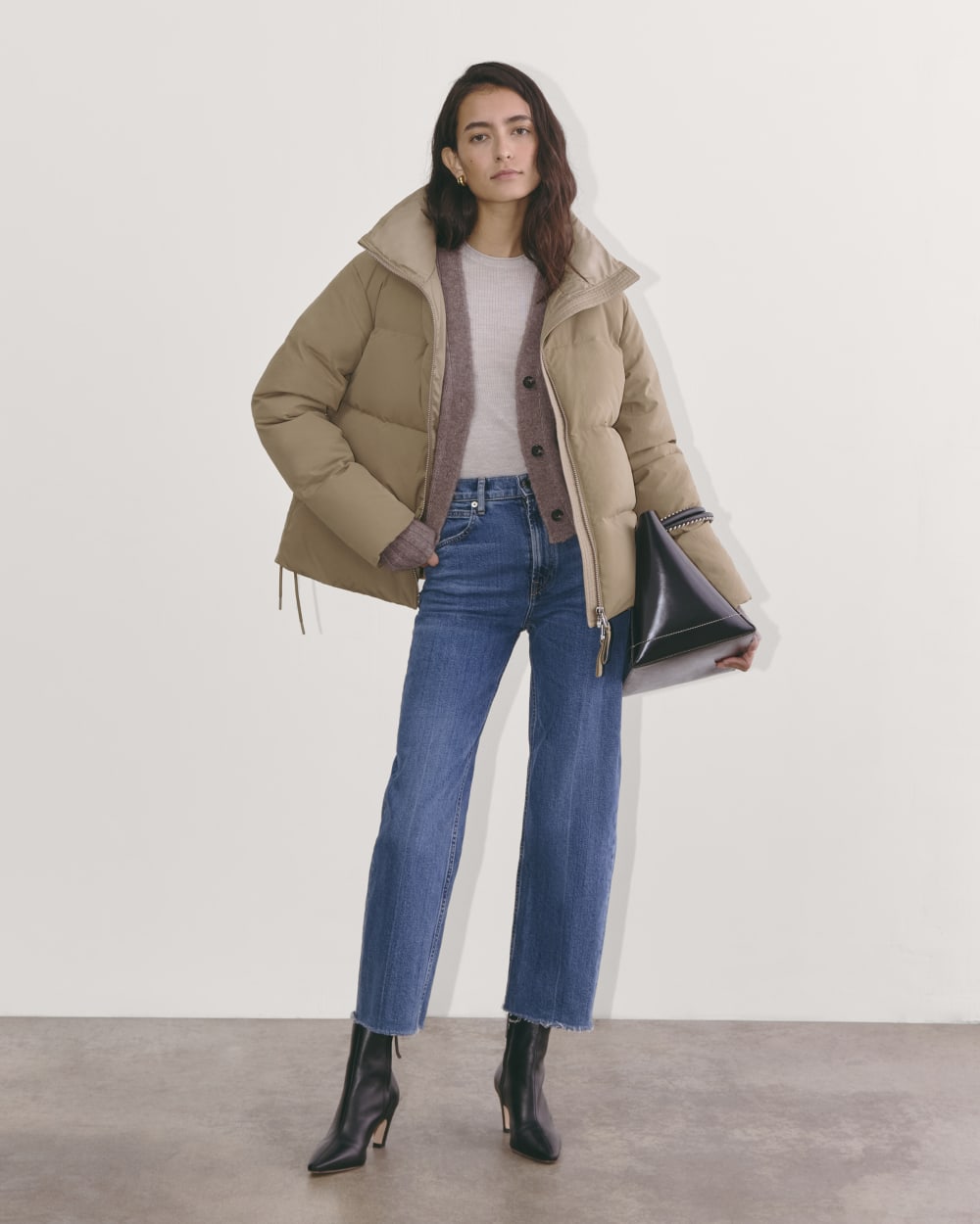 The Puffer Bomber | Taupe Grey - Image 4