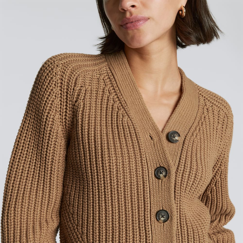 The Texture Cotton Cardigan | Cappuccino - Image 2