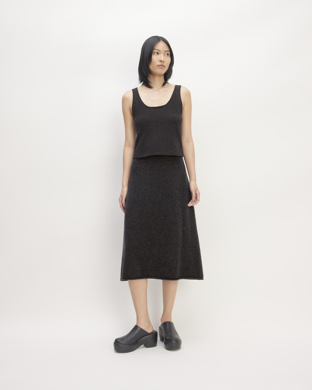 The Cozy-Stretch Skirt | Charcoal