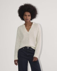 The Oversized Polo in Alpaca | Almond