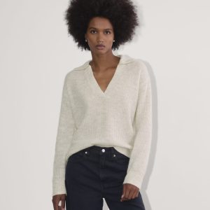 The Oversized Polo in Alpaca | Almond