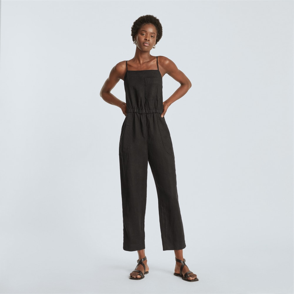 The Linen Shoestring Jumpsuit | Black - Image 2
