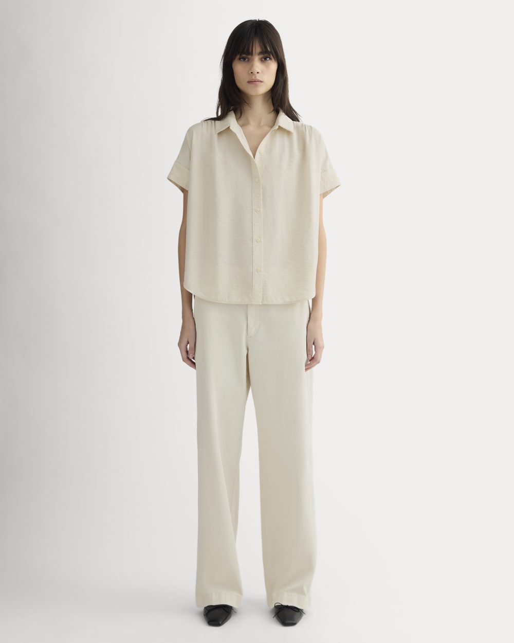 The Square Shirt in SoftLuxe | Sandshell - Image 3