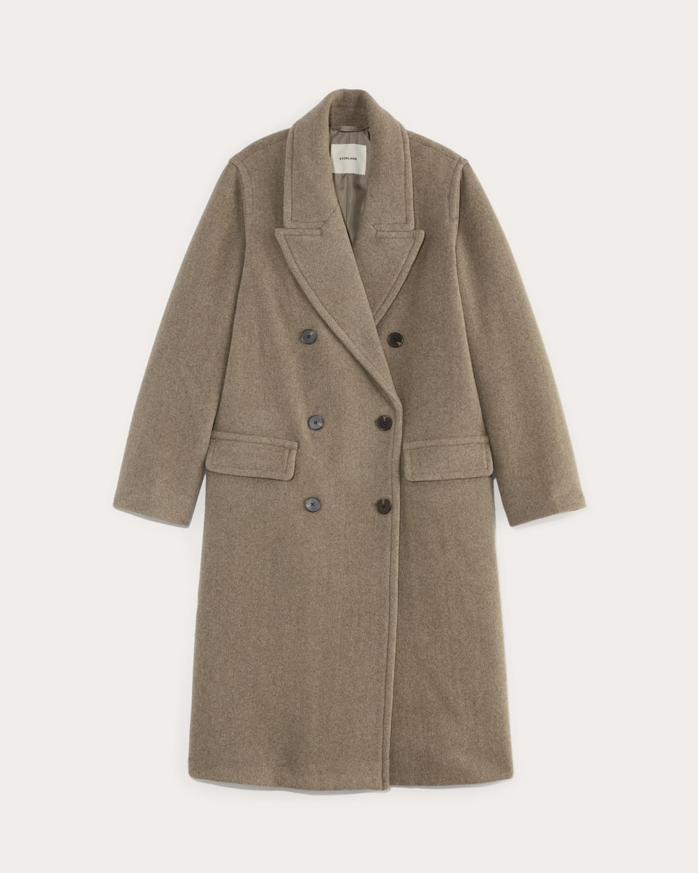 The Double-Breasted Coat in Wool | Heather Taupe - Image 2