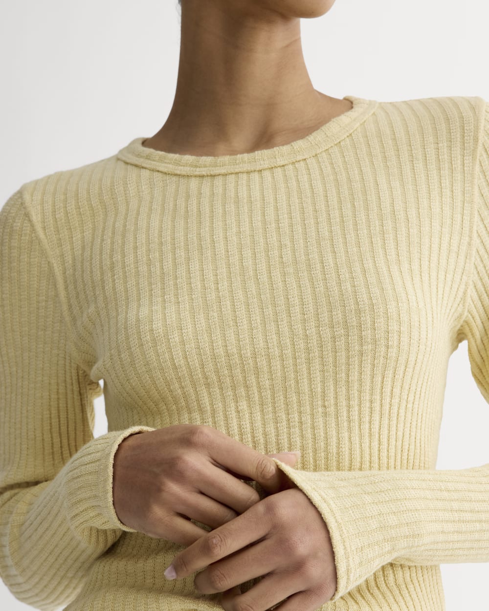 The Cozy Rib Long-Sleeve Tee | Banana Crepe - Image 5
