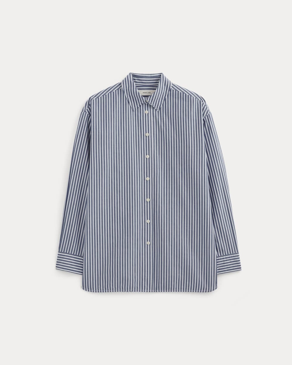 The Boyfriend Shirt in Ultrasoft Cotton | Bone / Mazarine Blue - Image 2