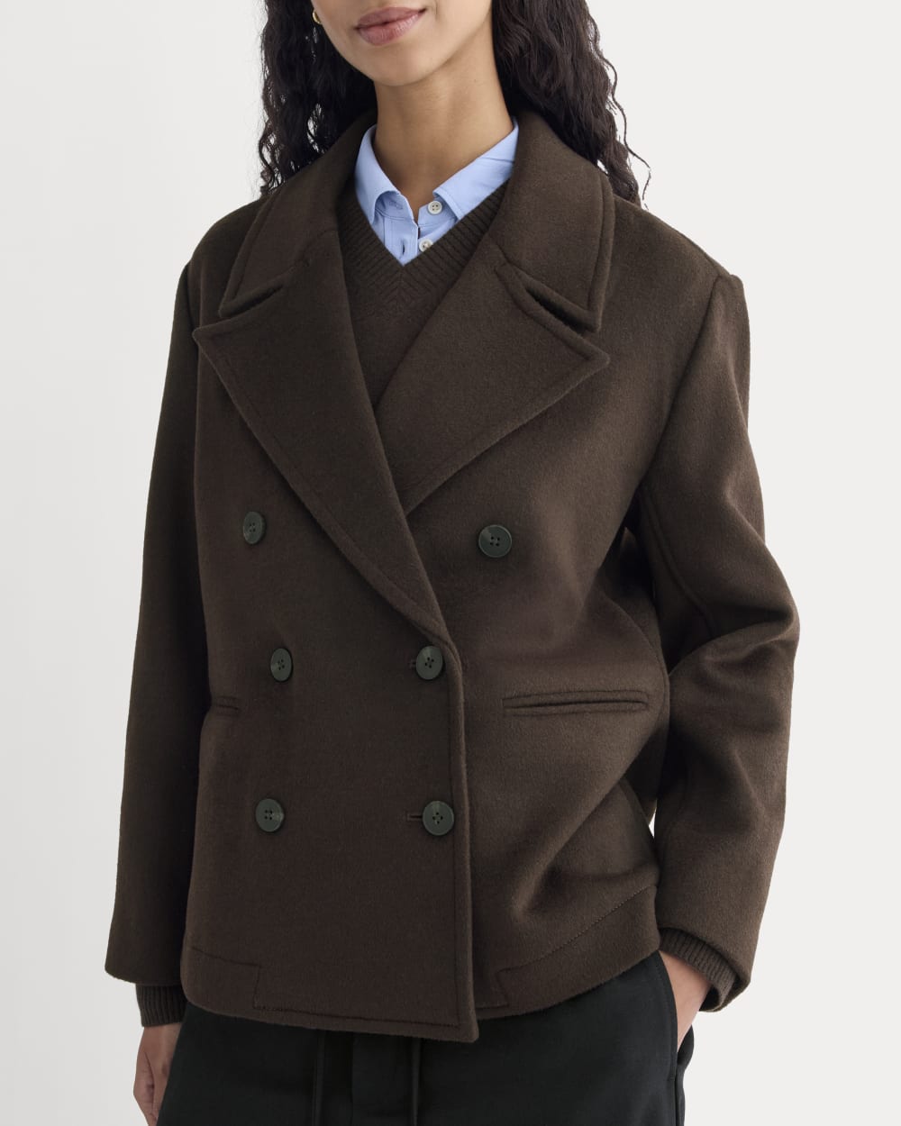 ReWool Short Peacoat | Dark Chocolate - Image 4