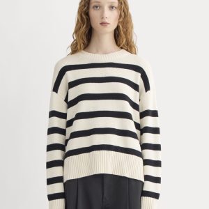 The Boxy Sweater in Everyday Cotton | Canvas / Black