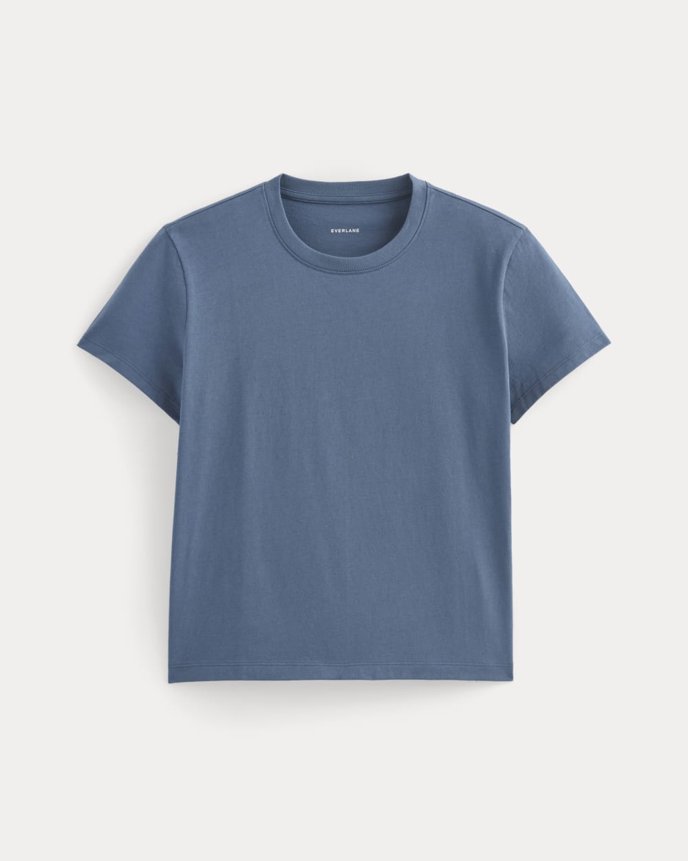 The Box-Cut Tee in Essential Cotton | Faded Navy | No Pocket - Image 2
