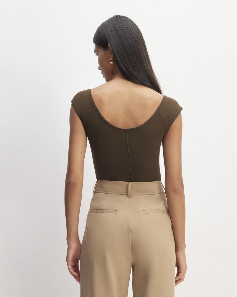 The Supima® Form Cap-Sleeve Tee | Cocoa - Image 4