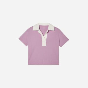 The Retro Jersey Polo | Mauve / Bone