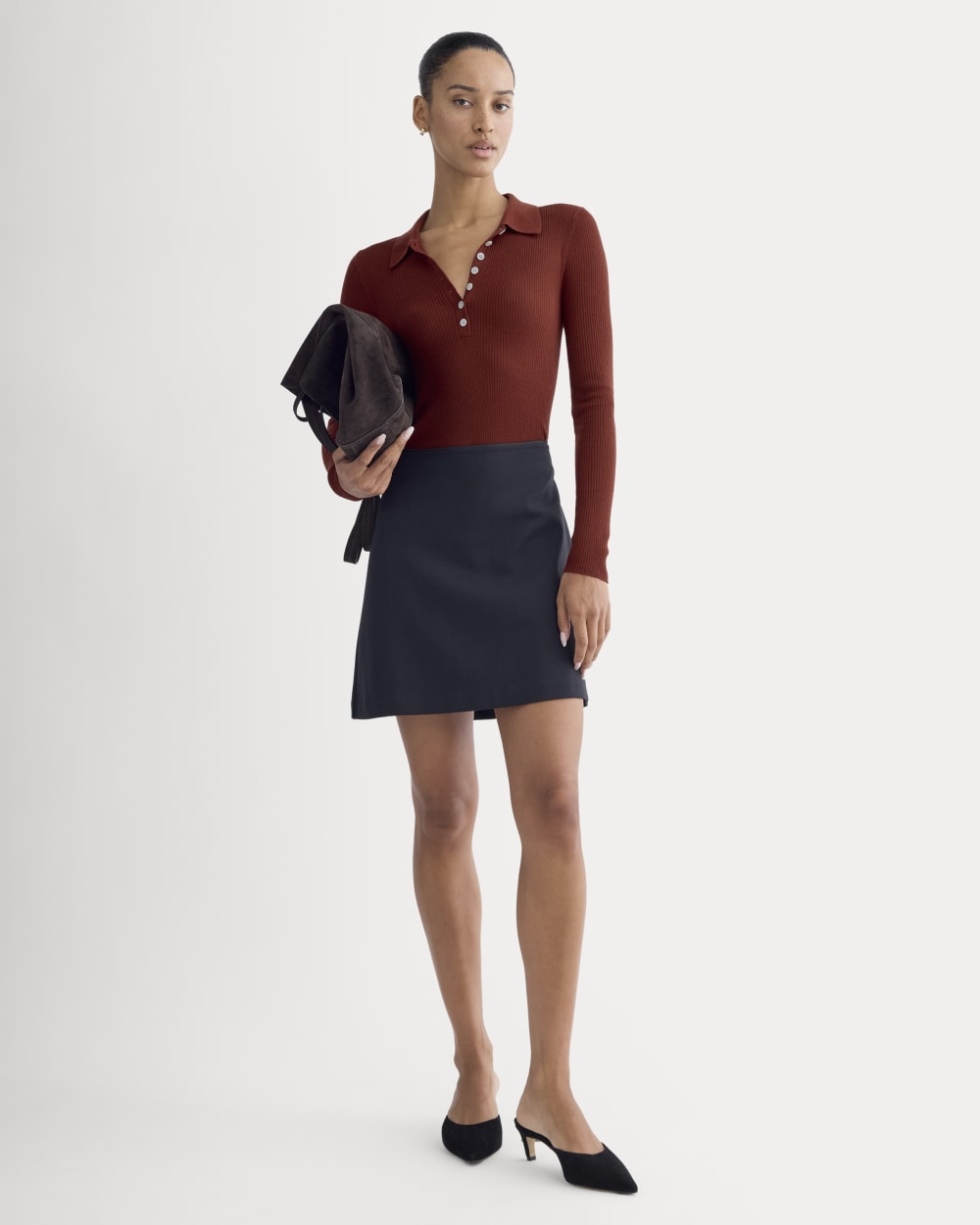 The Polo in Ultrasoft Merino | Merlot - Image 3