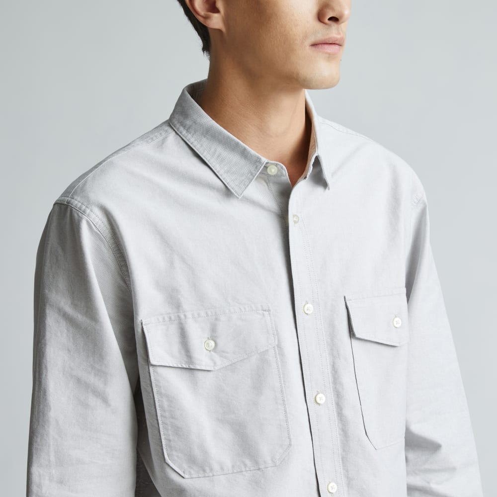 The Organic Oxford Relaxed Utility Shirt | Grey - Image 4