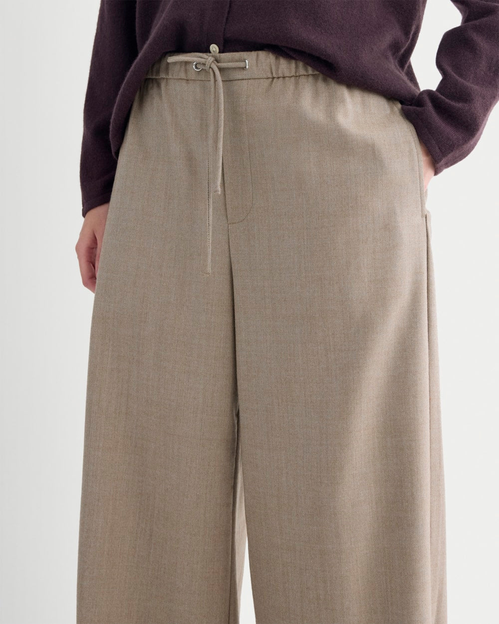 Pull-On Trouser in Tailor Twill | Light Taupe - Image 4