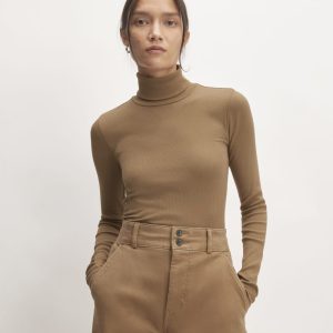 The Luxe Rib Turtleneck | Toasted Coconut
