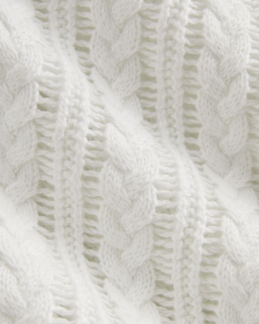 The Mesh Cable V-Neck in Everyday Cotton | White - Image 6