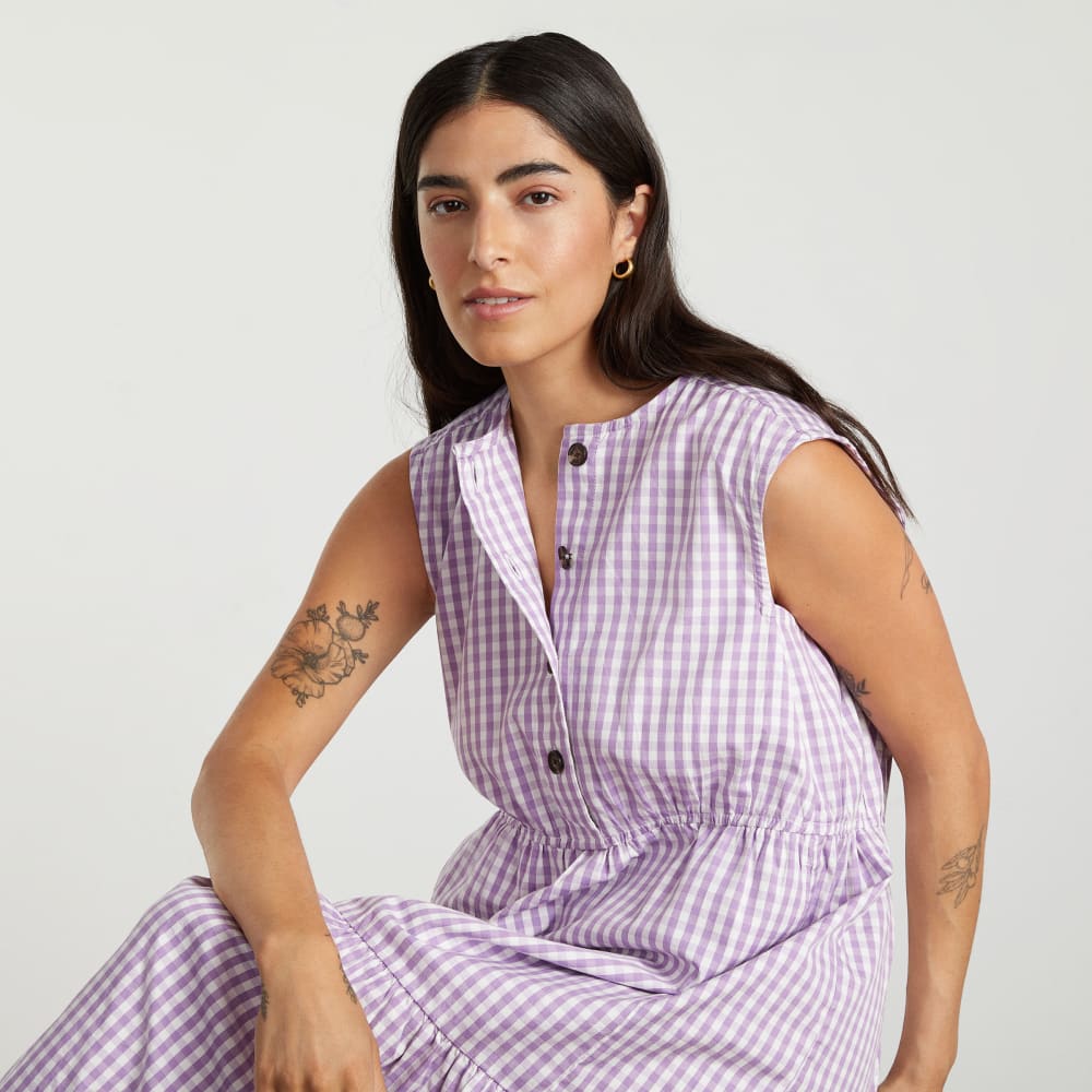 The Tiered Midi Dress | Orchid Gingham - Image 3