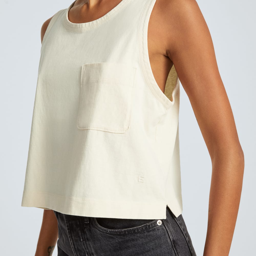 The Premium Weight Cropped Pocket Tank | Canvas - Image 3