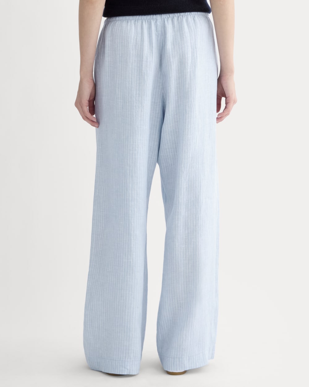 The Drawstring Pant in Linen | Sky Blue / White - Image 5
