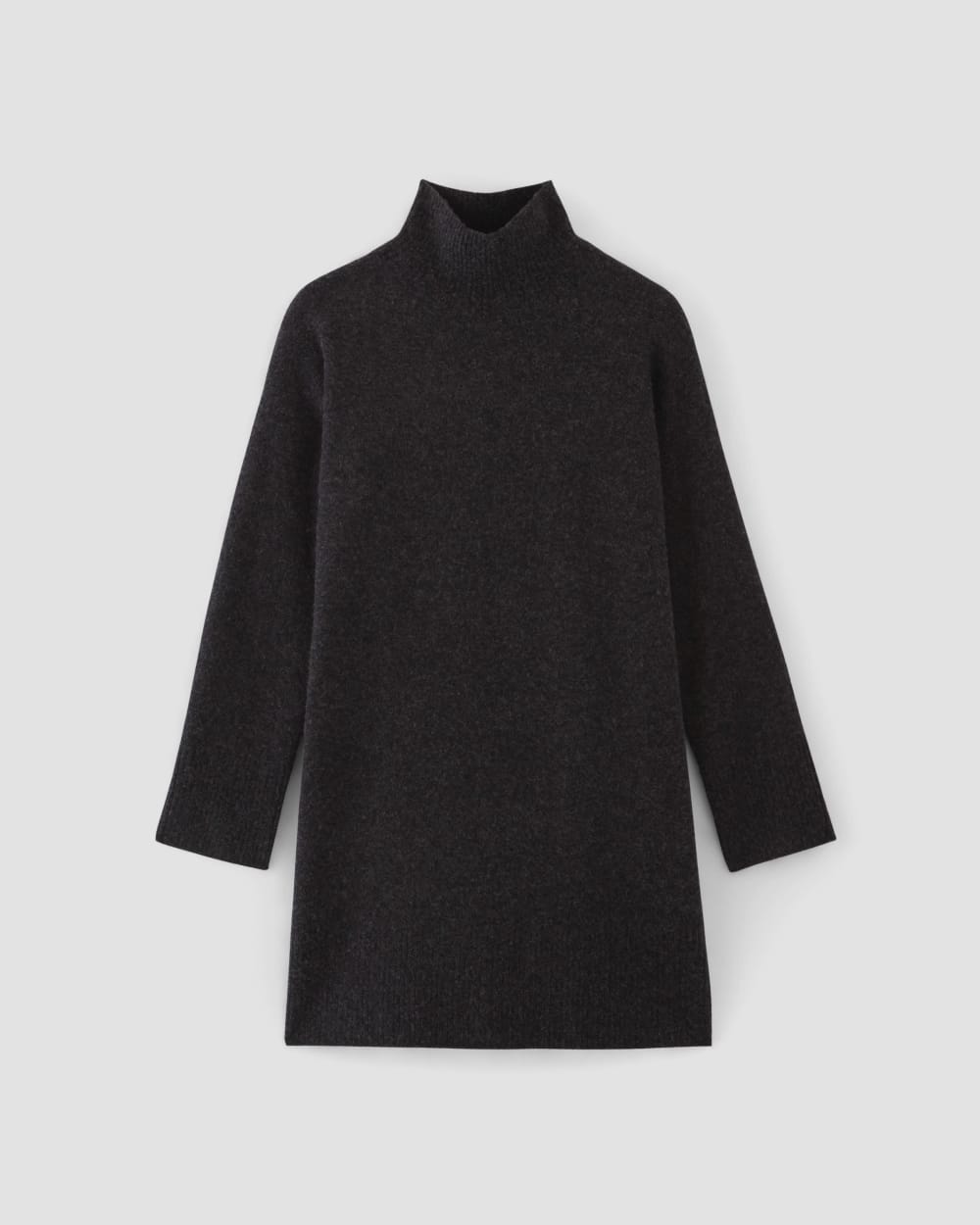 The Cozy Stretch Turtleneck Dress | Charcoal - Image 2
