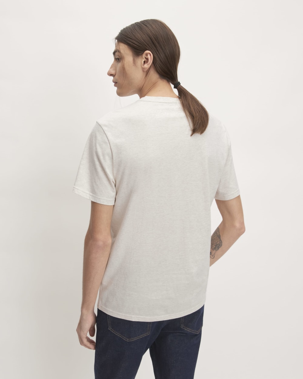 The Essential Organic V-Neck Tee | Heathered Oat - Image 3