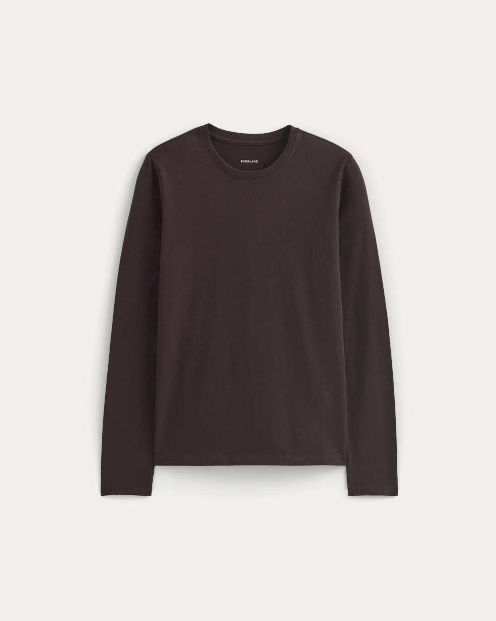 The Slim Long-Sleeve Crew in Essential Cotton | Dark Chocolate - Image 5
